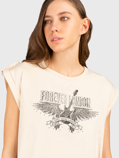 COCO cotton T-shirt with rhinestones - 5