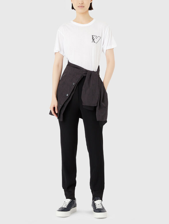 T-shirt with oval neckline and micro logo print - 2