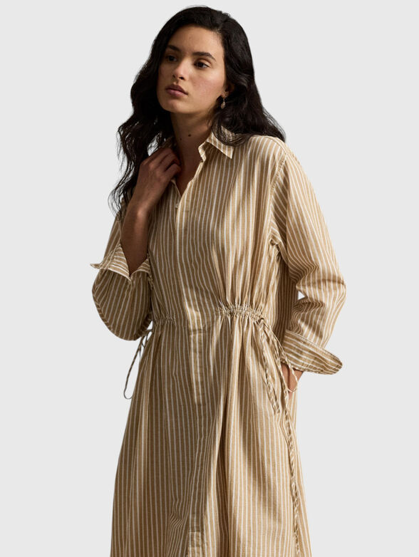 Linen and cotton wrap dress - 3