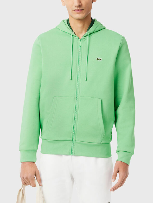 Cotton hooded sweatshirt in blue - 1