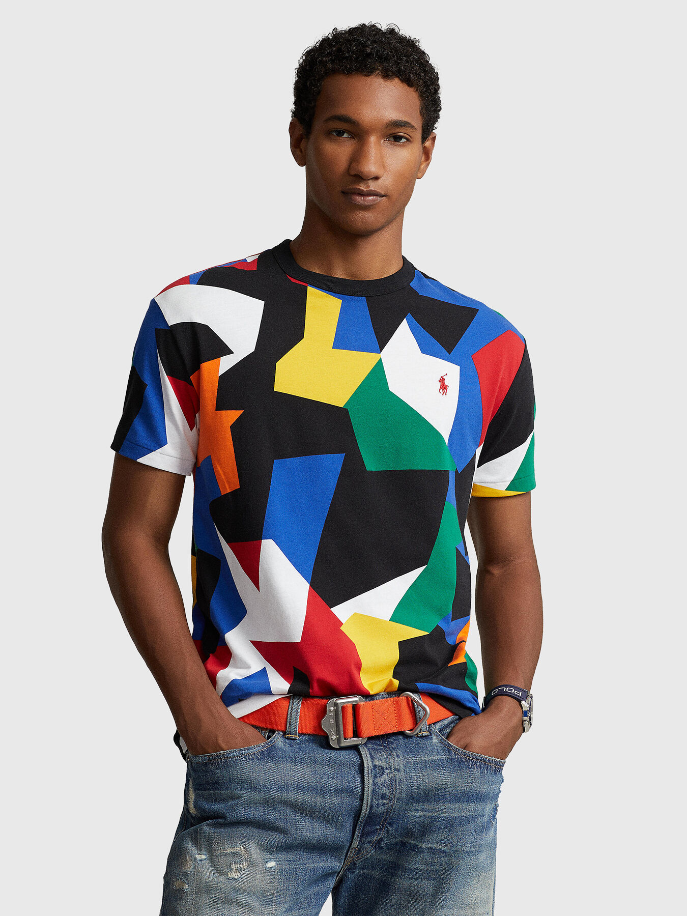 Cotton T shirt with accent print brand POLO RALPH LAUREN Globalbrandsstore en