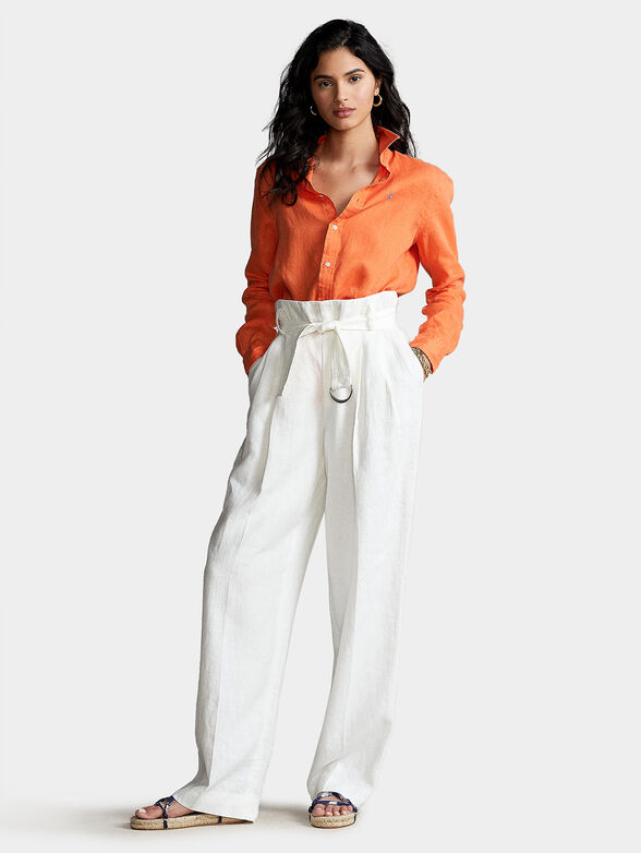 Linen shirt with long sleeve - 2