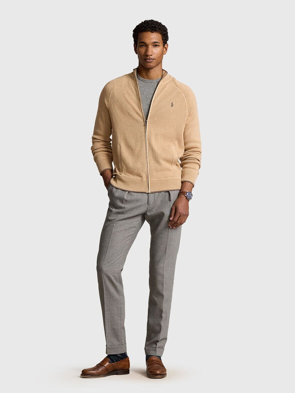 Cotton cardigan in beige colour - 2