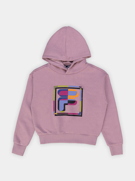 Скъсен суитшърт BRISSAGO с качулка и принт - 1