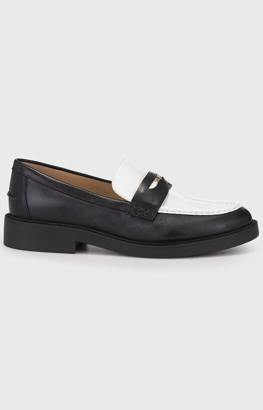 Leather loafers with mini logo accent - 1