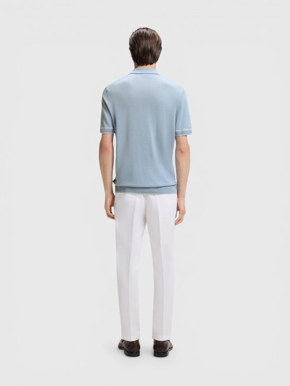 Short-sleeved sweater with a zip on the collar - 3