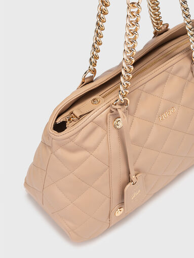 Large bag with capped effect in beige - 5