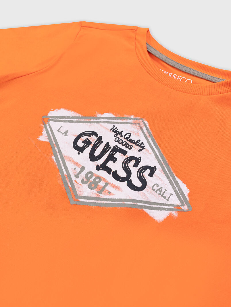 Green cotton t-shirt with logo - 3