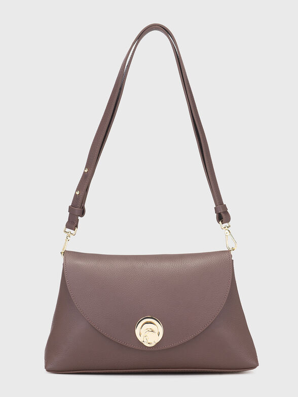 Leather crossbody bag with embossed texture - 1