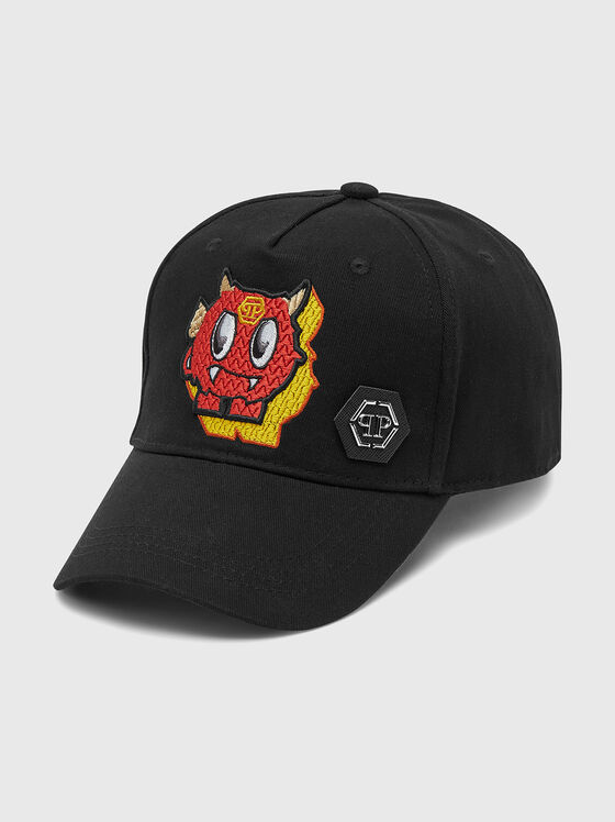 Черна шапка с лого акцент - 1