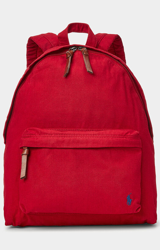 Cotton backpack in red color brand POLO RALPH LAUREN