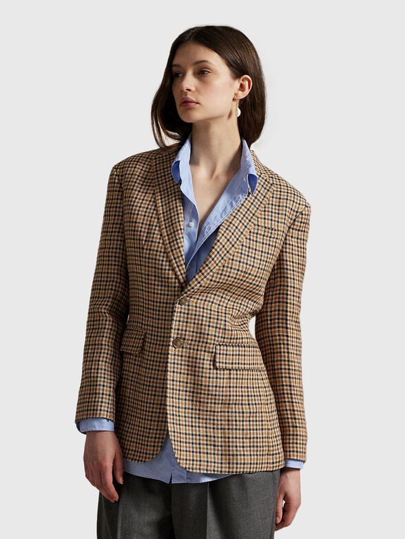 Checked linen jacket - 1