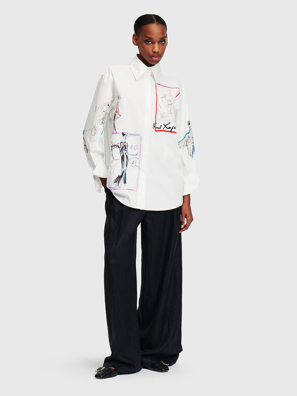 Shirt with multicoloured art print - 1