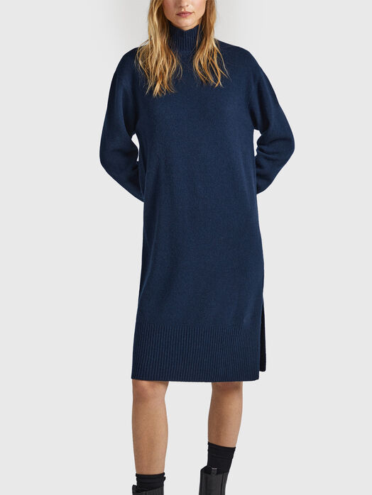 DASYA wool dress in dark blue color