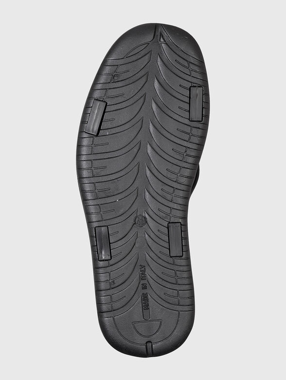 Black beach slippers with logo detail - 3