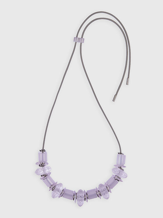 Колие с мъниста в лилаво - 1