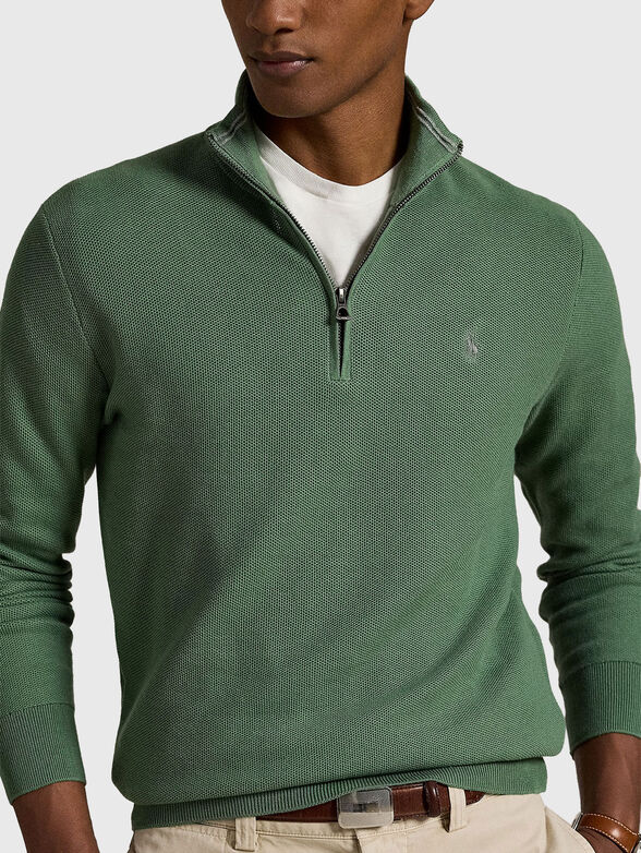 Cotton sweater with zip - 4
