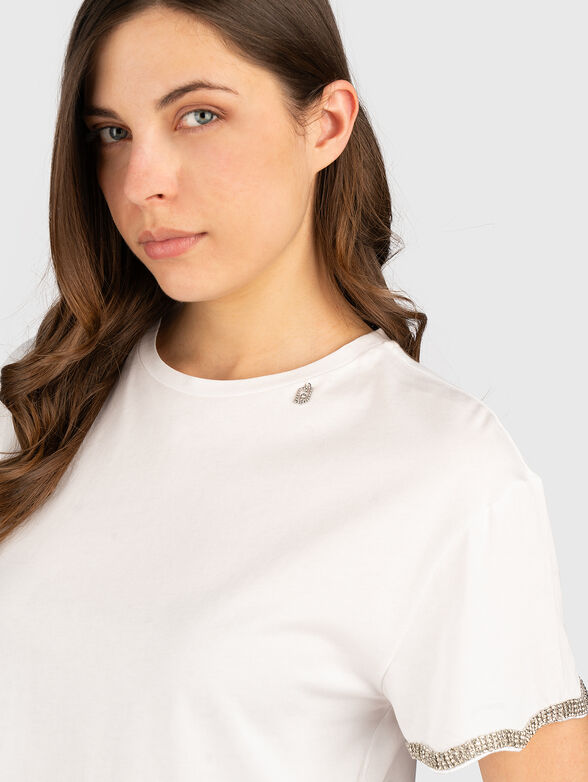 Cotton T-shirt with accent sleeves - 4