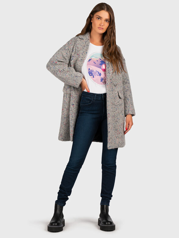 Skinny jeans with applique rhinestones - 4