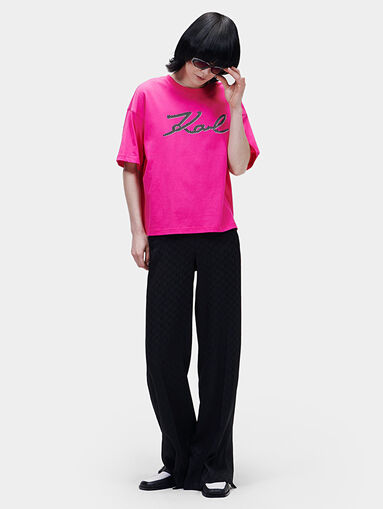 SIGNATURE T-shirt in fuxia color - 5