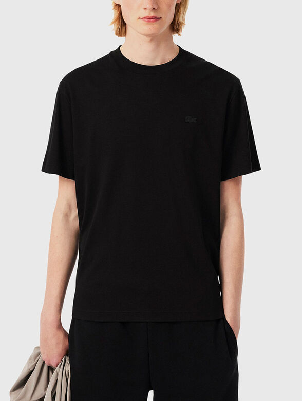 Cotton T-shirt with oval neckline - 1