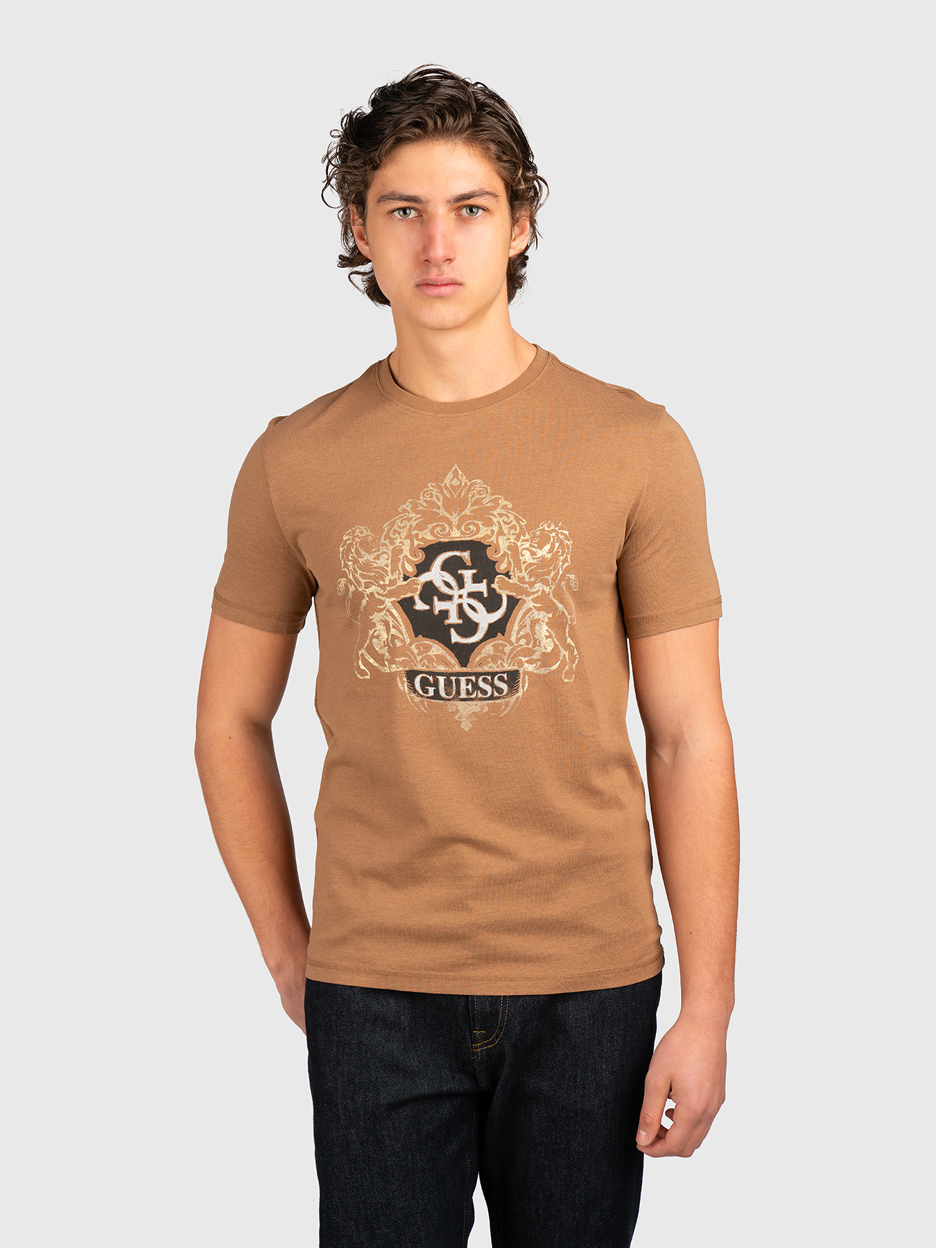 T-shirt with logo print brand GUESS — Globalbrandsstore.com/en