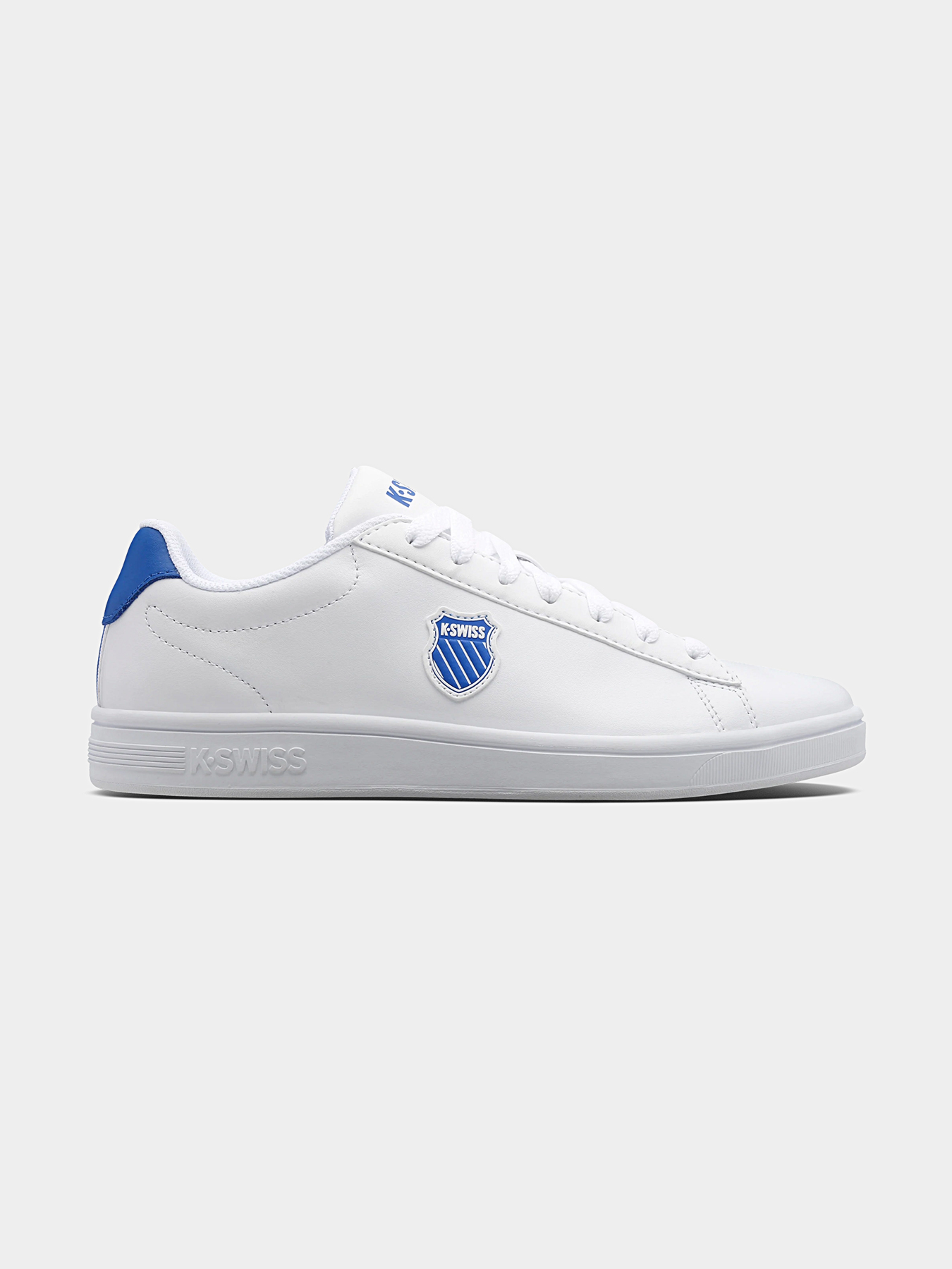 COURT SHIELD white sneakers with blue accent brand K-SWISS