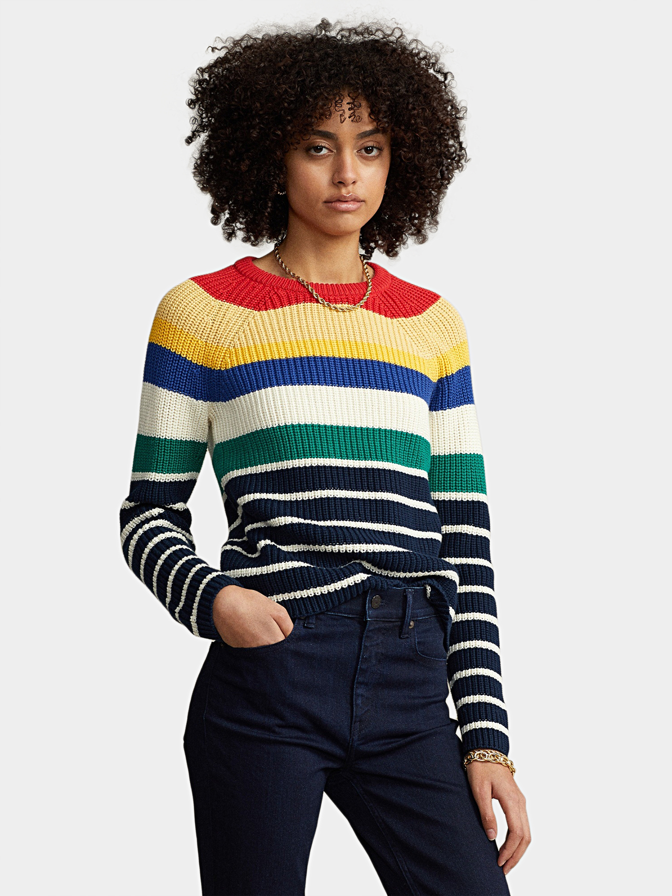 multicolor polo sweater