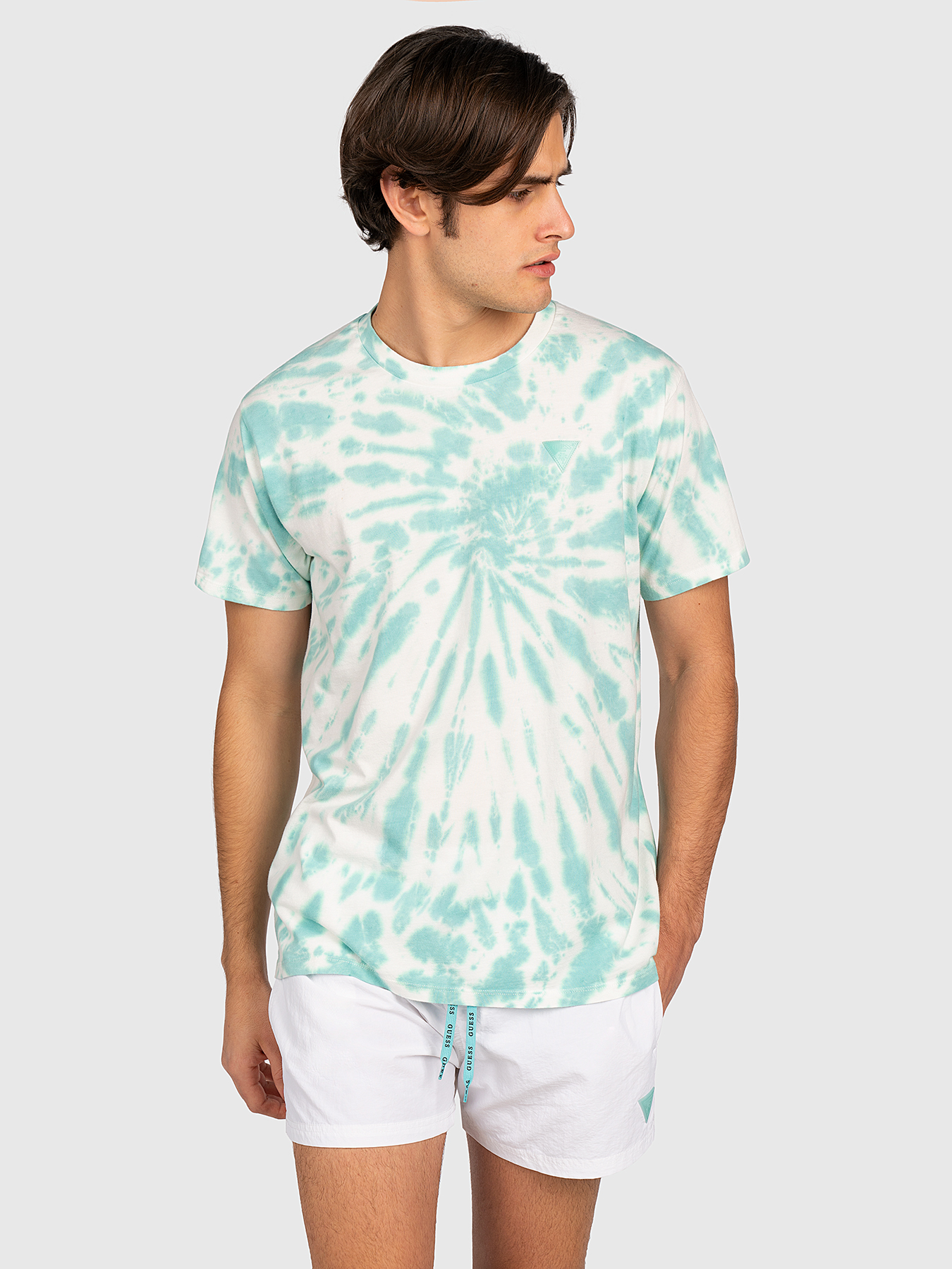 Cotton t-shirt with tie-dye effect brand
