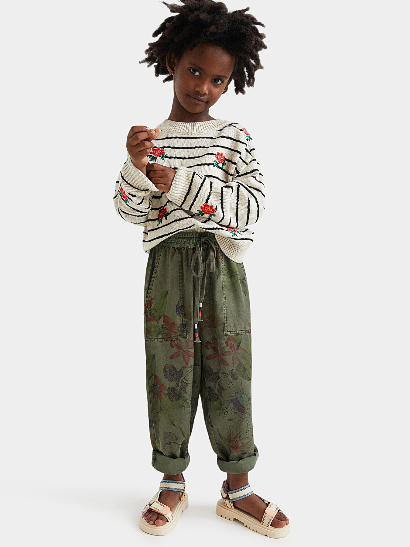Pants in green color with Mickey Mouse print brand DESIGUAL