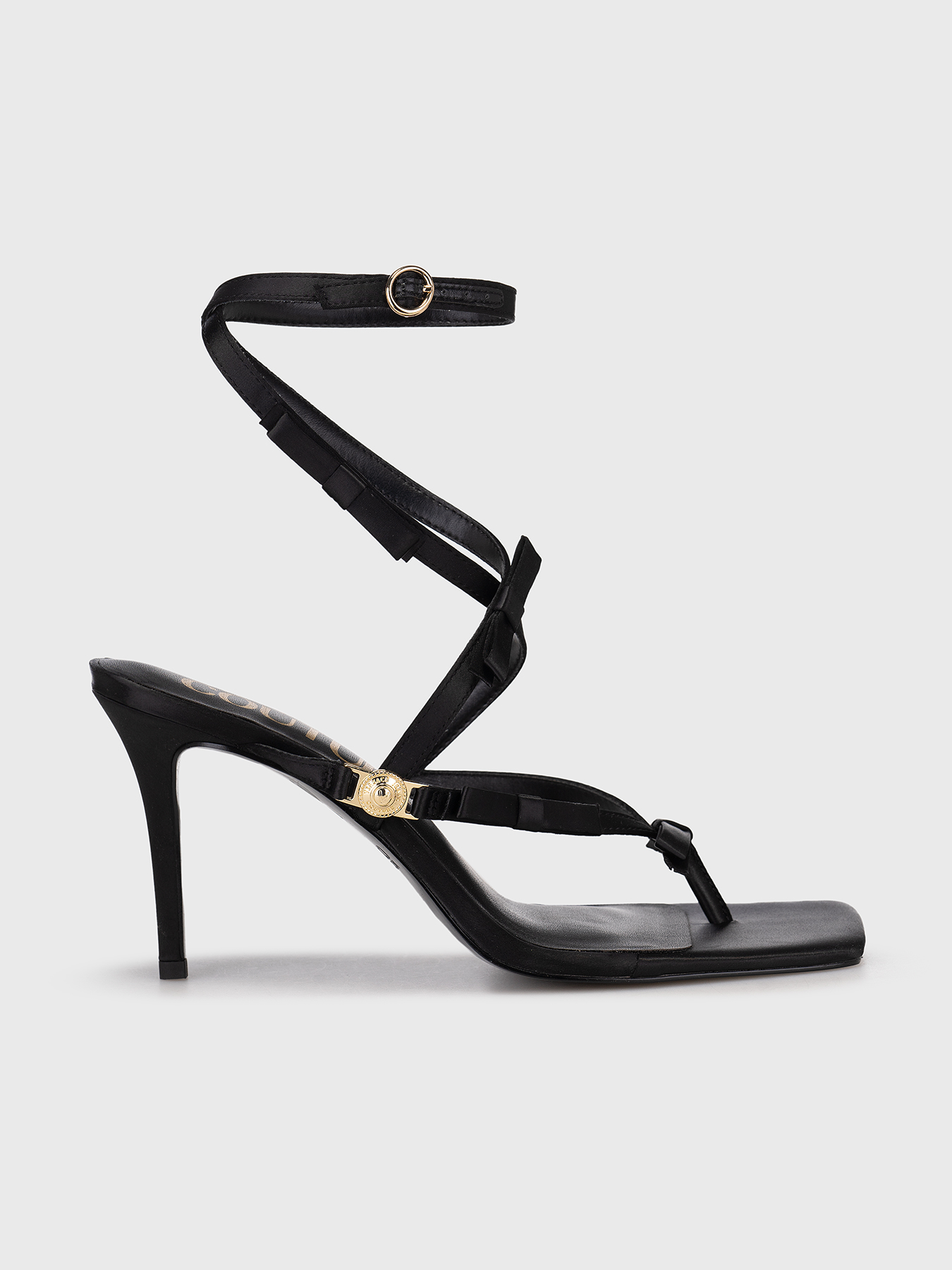 EMILY heeled sandals in black brand VERSACE JEANS COUTURE