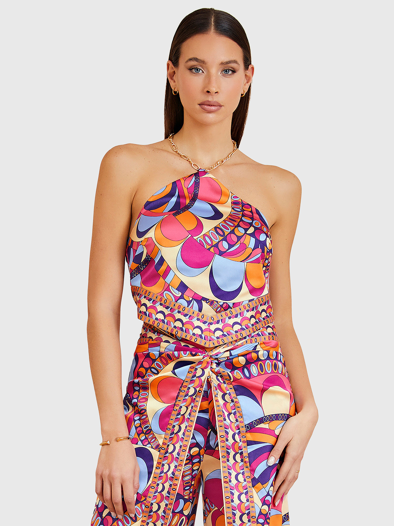 Open back top with floral print brand Marciano