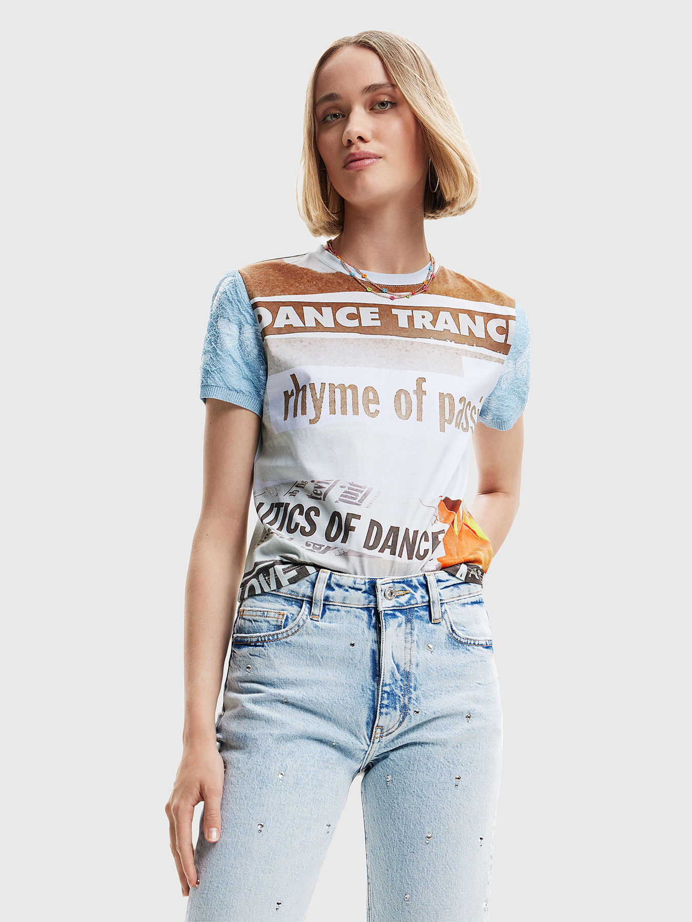 Tシャツ・カットソー Rabanne SS23 MULTICOLOR T-SHIRT (23PJTE109CU0007_V963) Paco Rabanne PACO RABANNE MULTICOLOR T-SHIRT | baltini