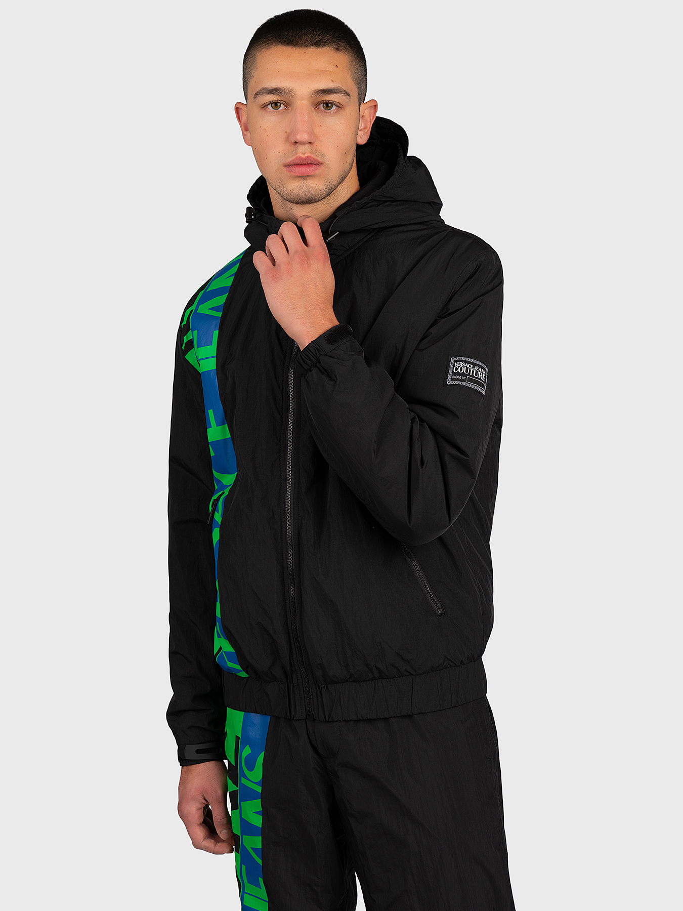 Sports jacket with zipper and hood brand VERSACE JEANS