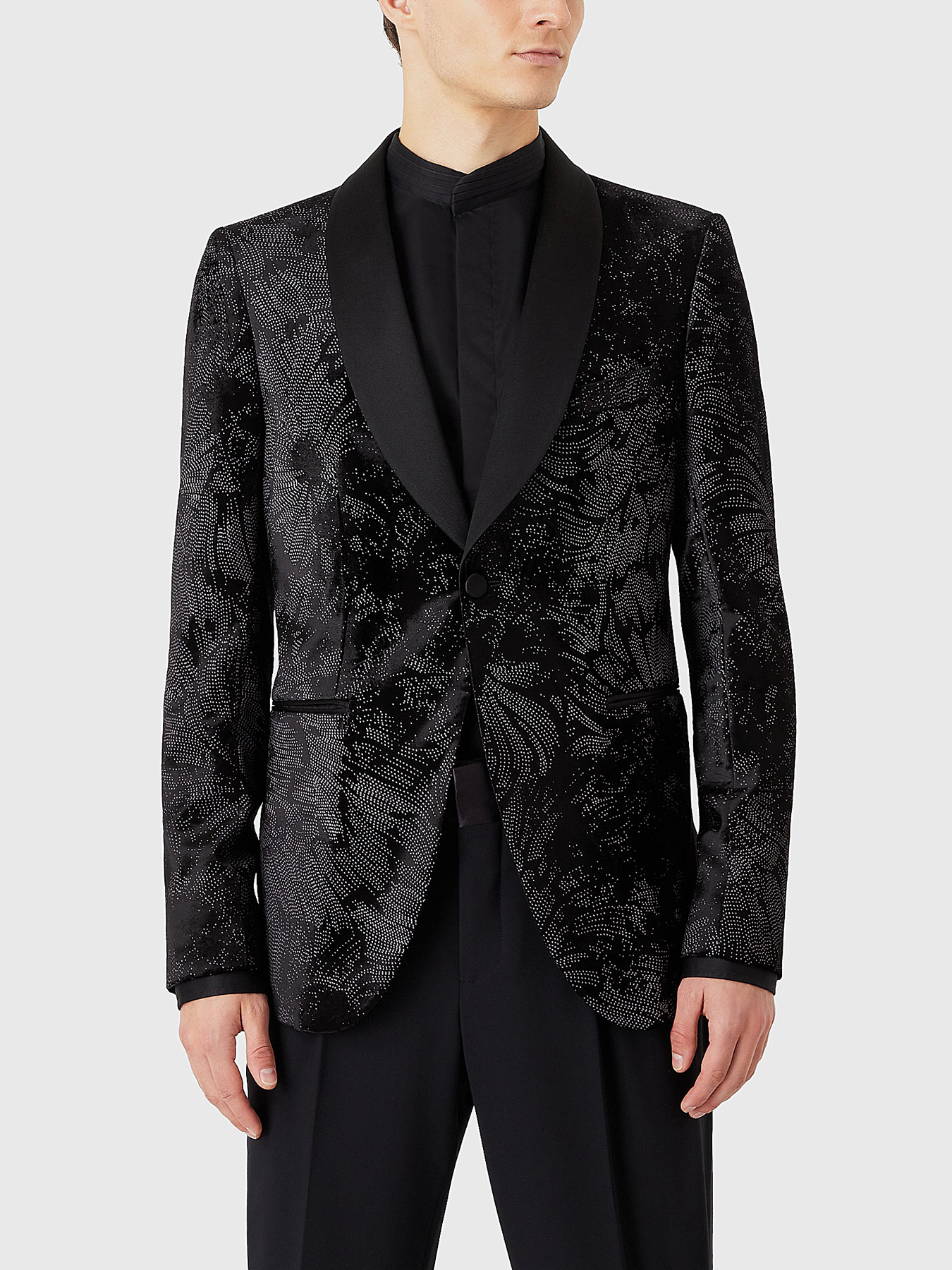 美◎ Giorgio Armani 蝶々柄 ベルベット ジャケット N2369 EAH31GWGC1833-999FW22(1).jpg