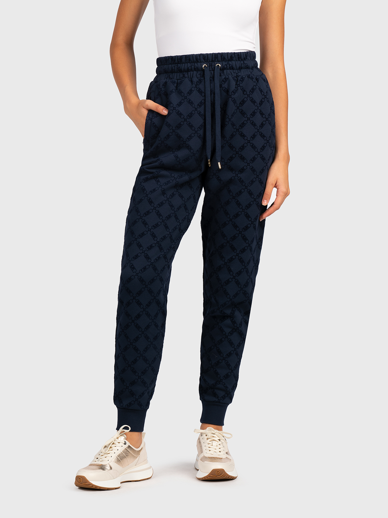 Sports trousers with monogram print brand MICHAEL KORS