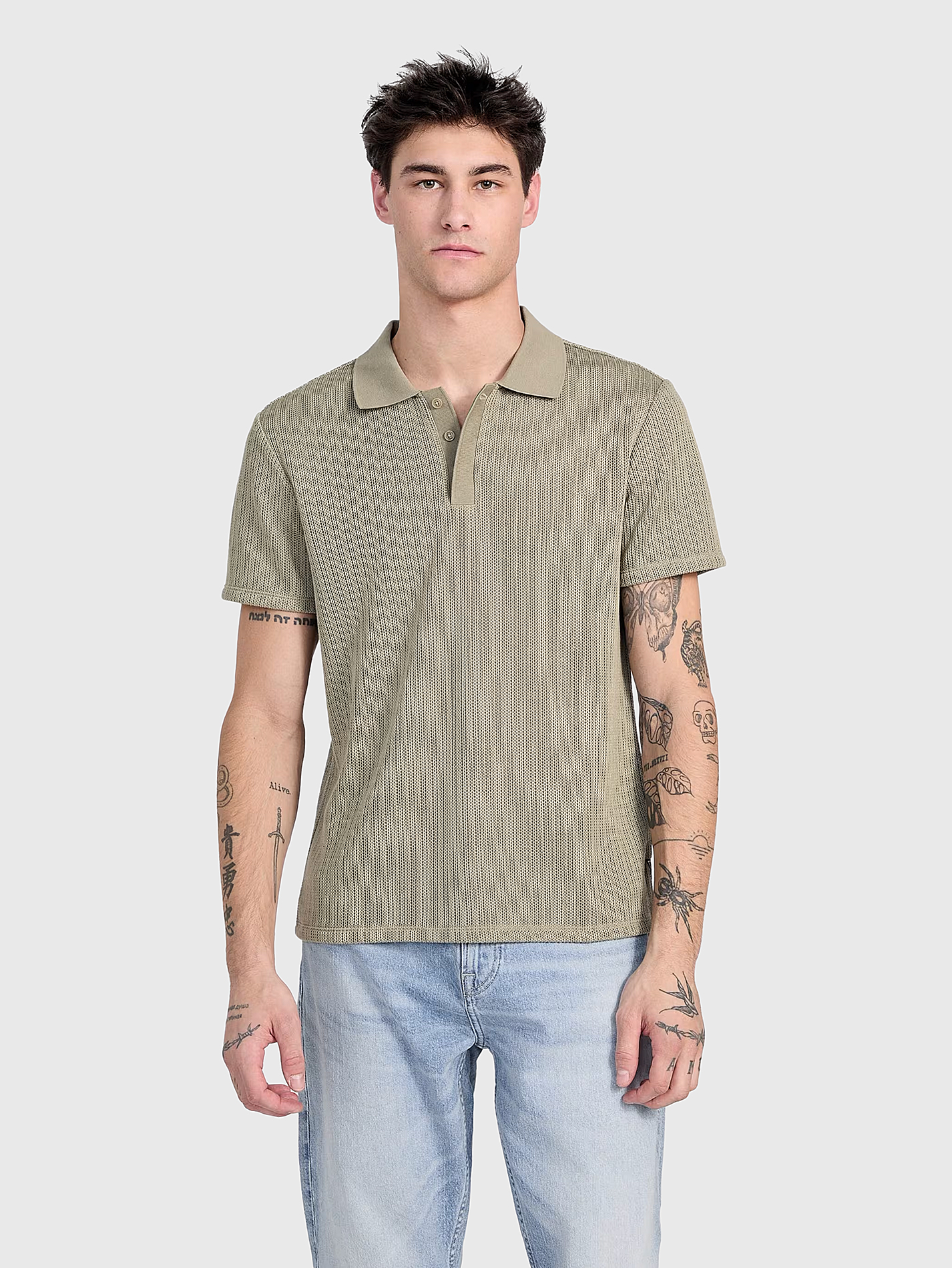 【激安通販 オンラインショップ】日用品 polo Textured shirt GUESS brand buttons with トップス