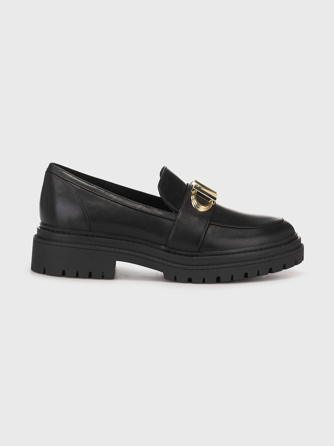 PARKER black leather loafers brand MICHAEL KORS