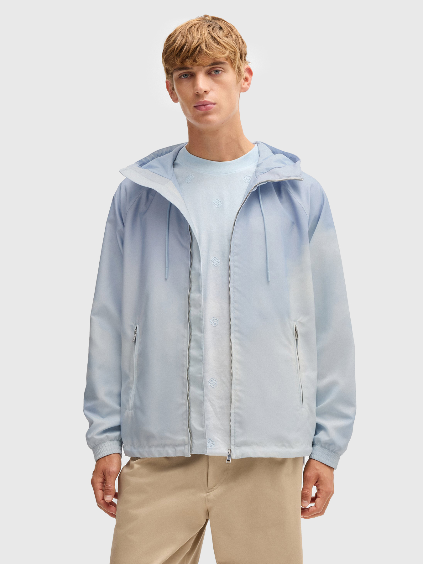 C-CLOUDS jacket with washed effect brand BOSS