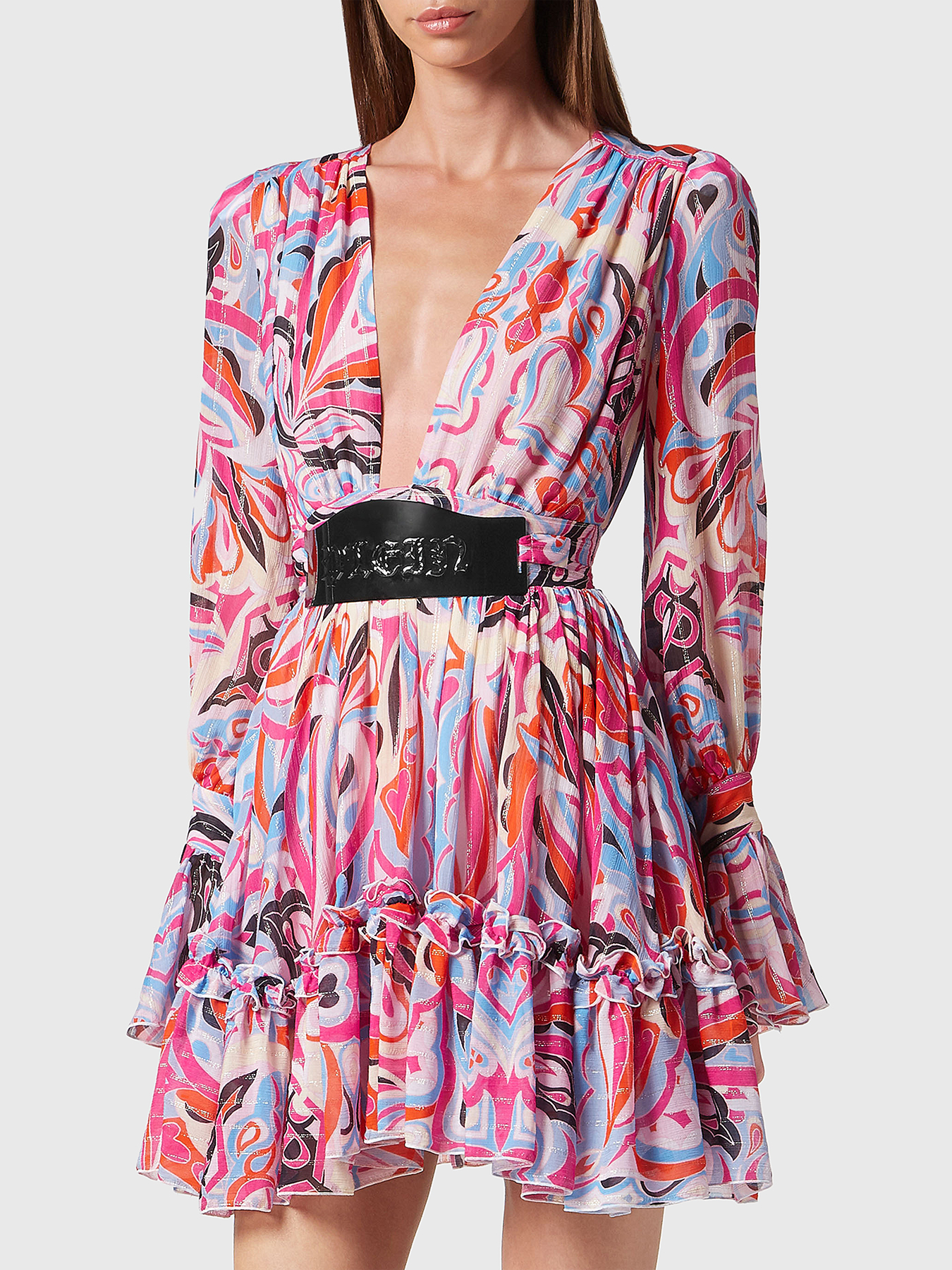 Chiffon dress with logo accent brand PHILIPP PLEIN — Globalbrandsstore ...