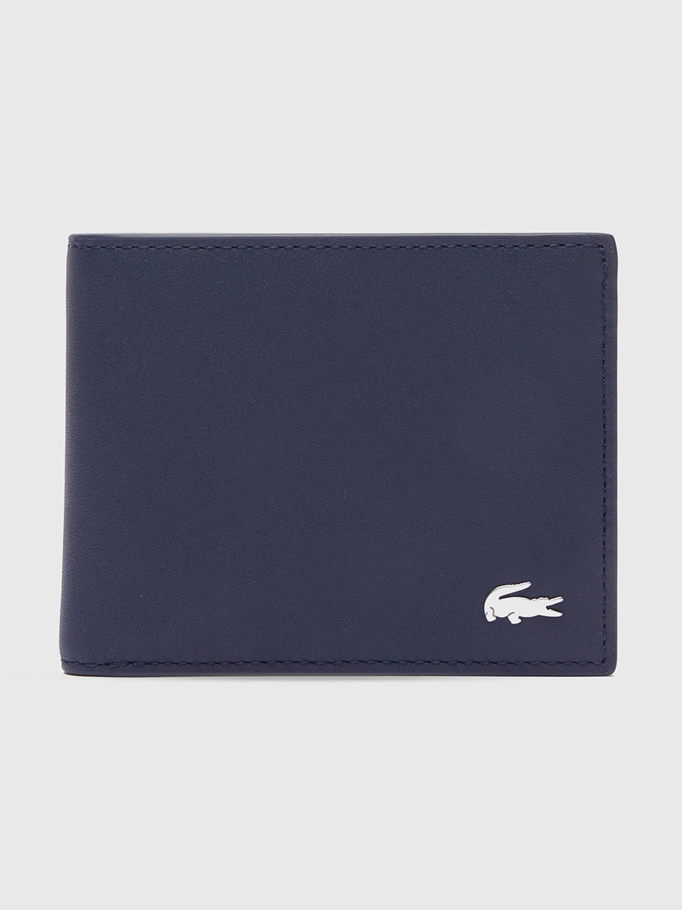 Navy leather wallet brand LACOSTE —