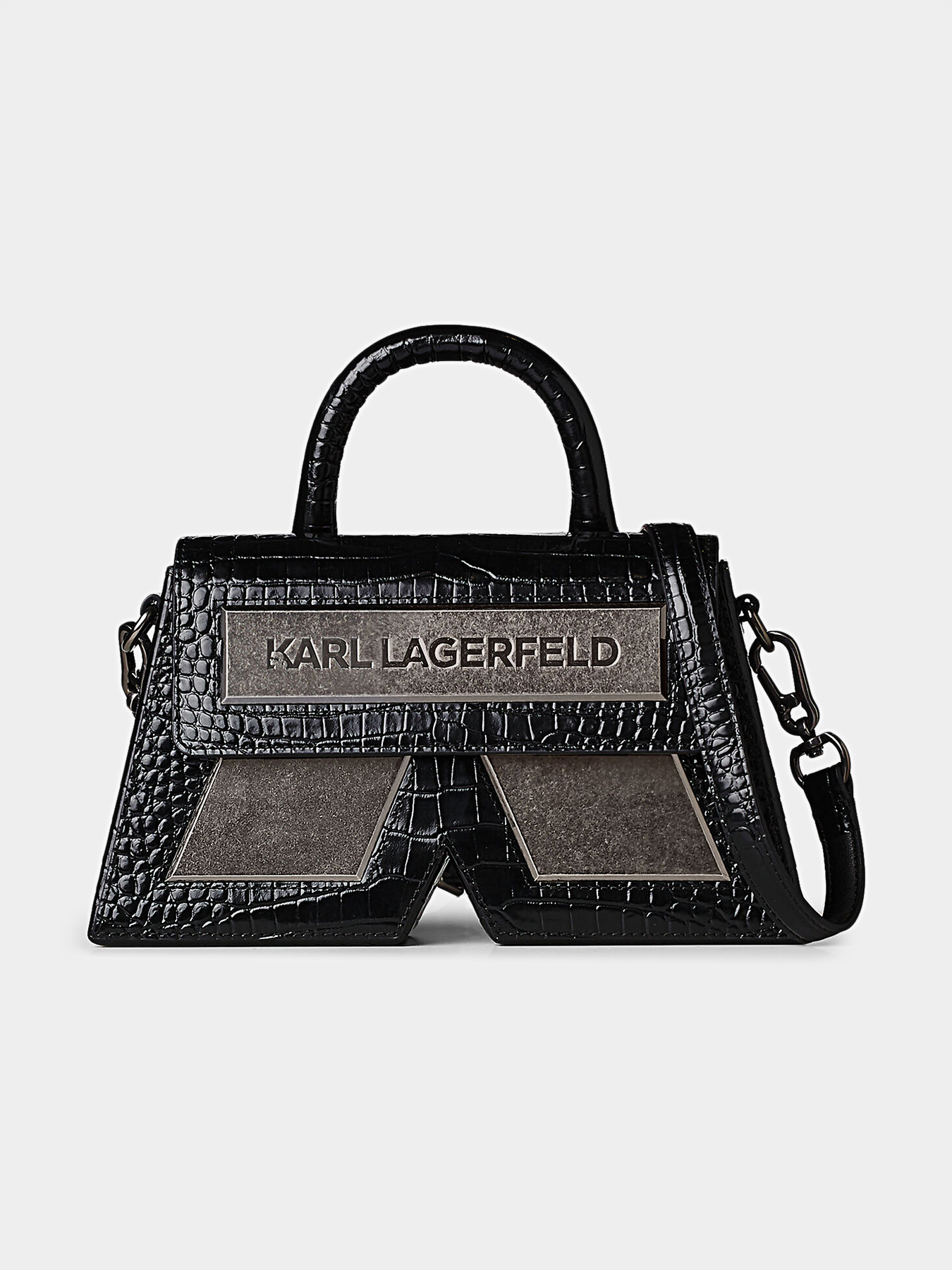 K/ESSENTIAL black bag with croc texture brand Karl Lagerfeld