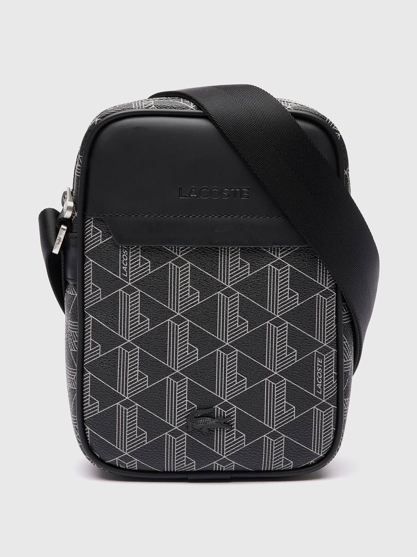 Crossbody bag with monogram print brand LACOSTE