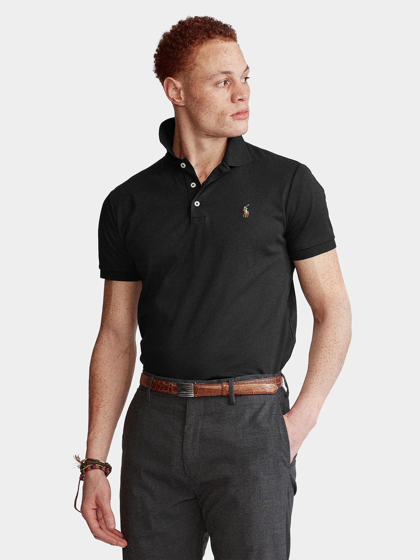 Polo shirt with colored logo embroidery brand POLO RALPH LAUREN