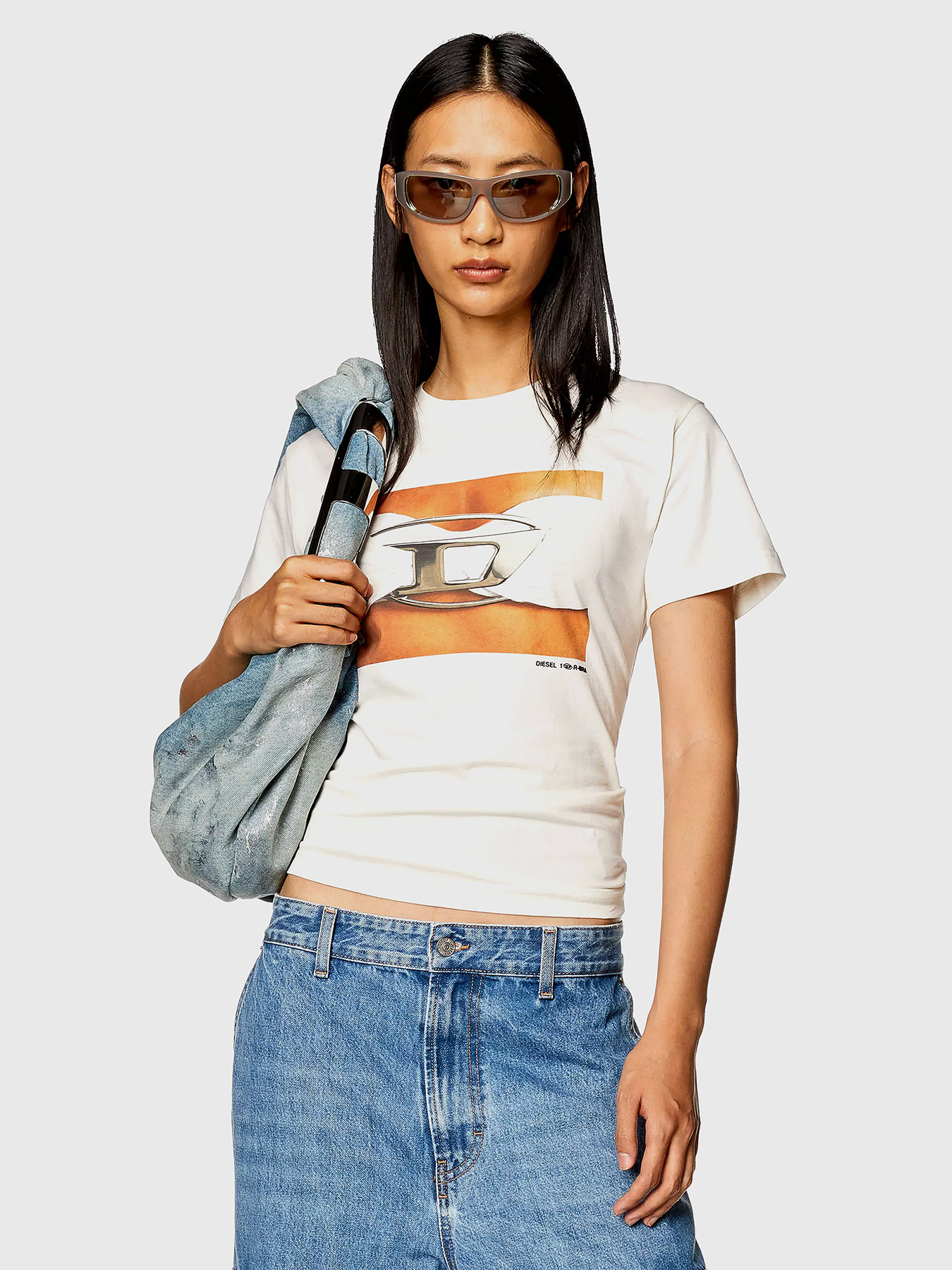 T-REGS-N3 T-shirt with logo accent brand DIESEL