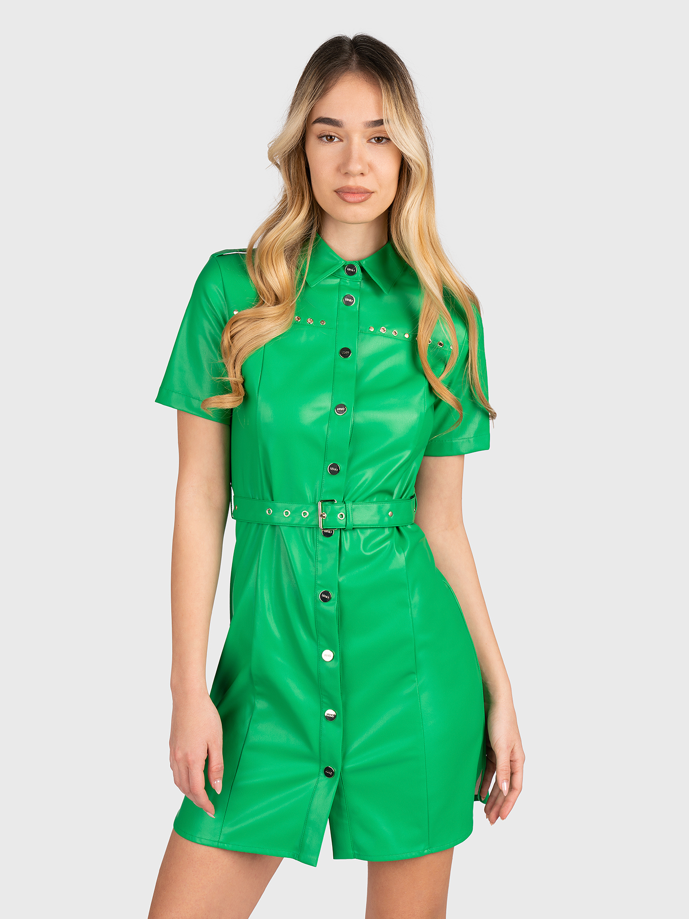 Eco leather mini dress with belt brand LIU JO