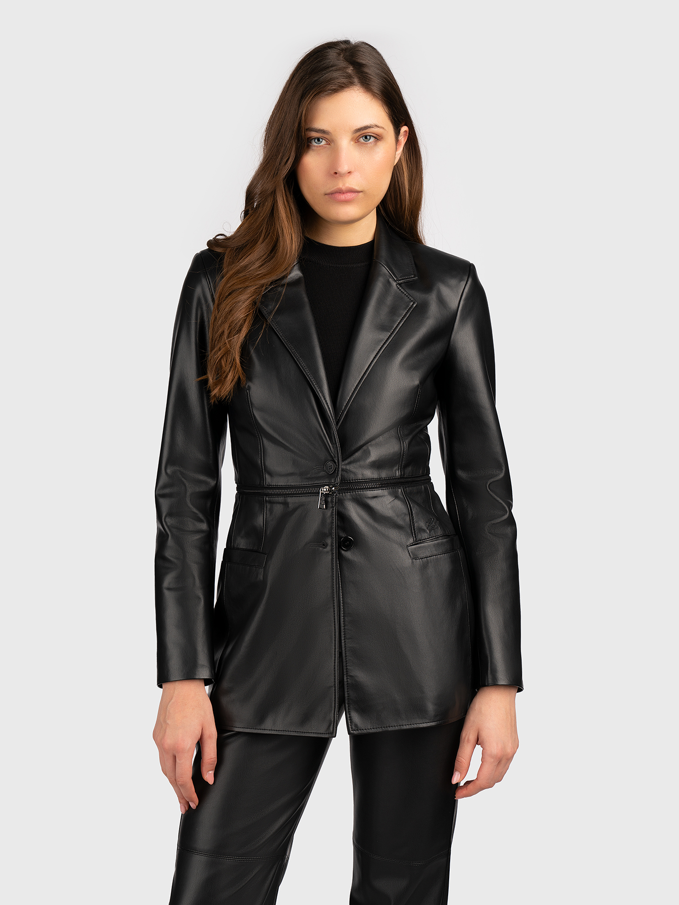 EXCLUSIVE＞FAUX-LEATHER JACKET-フォウレザージャケット-HYKE