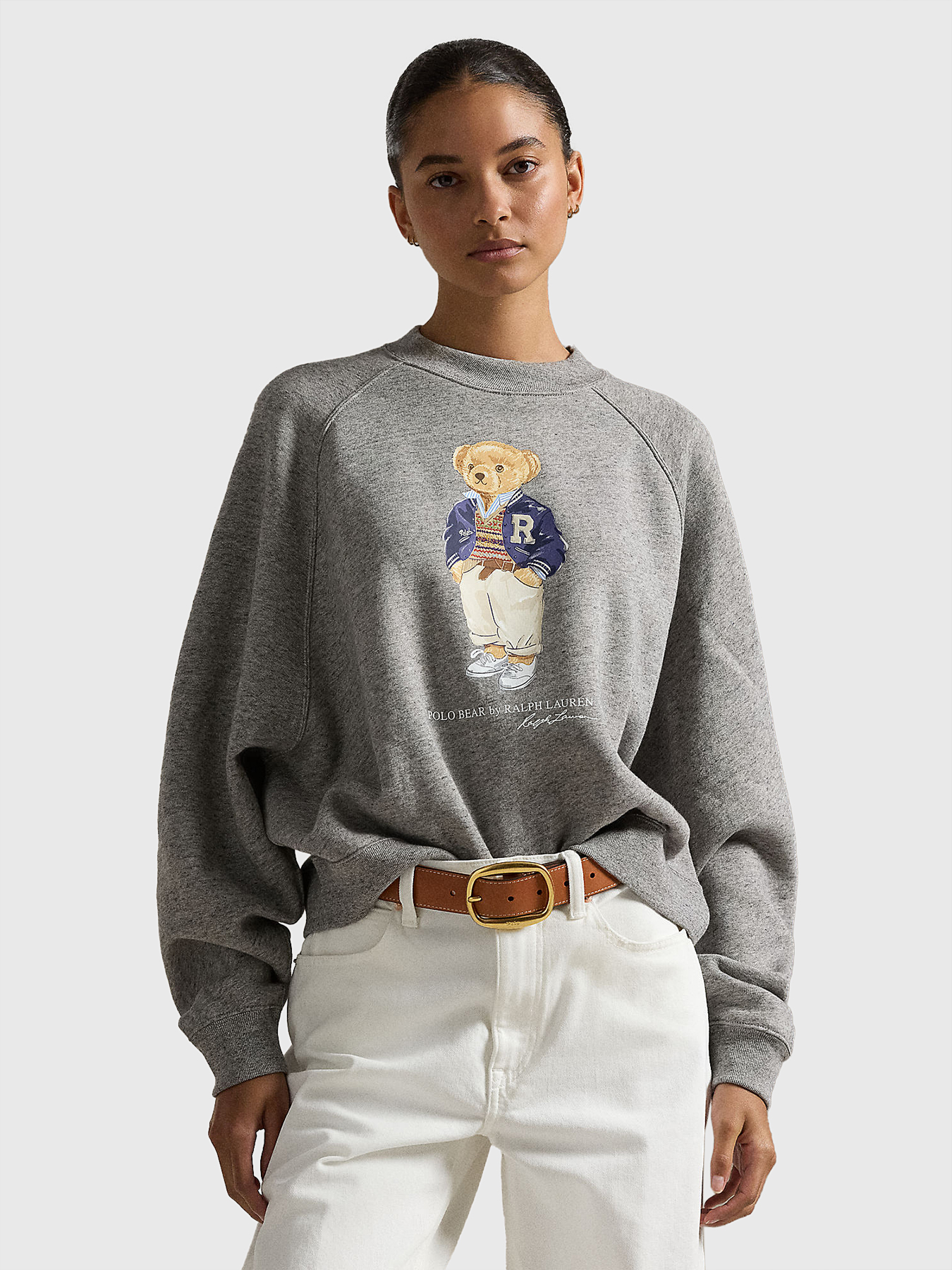 Сив суитшърт с Polo Bear принт на марката POLO RALPH LAUREN