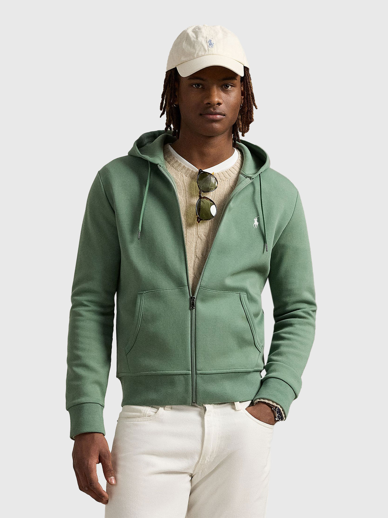 Cotton blend sweatshirt with logo embroidery brand POLO