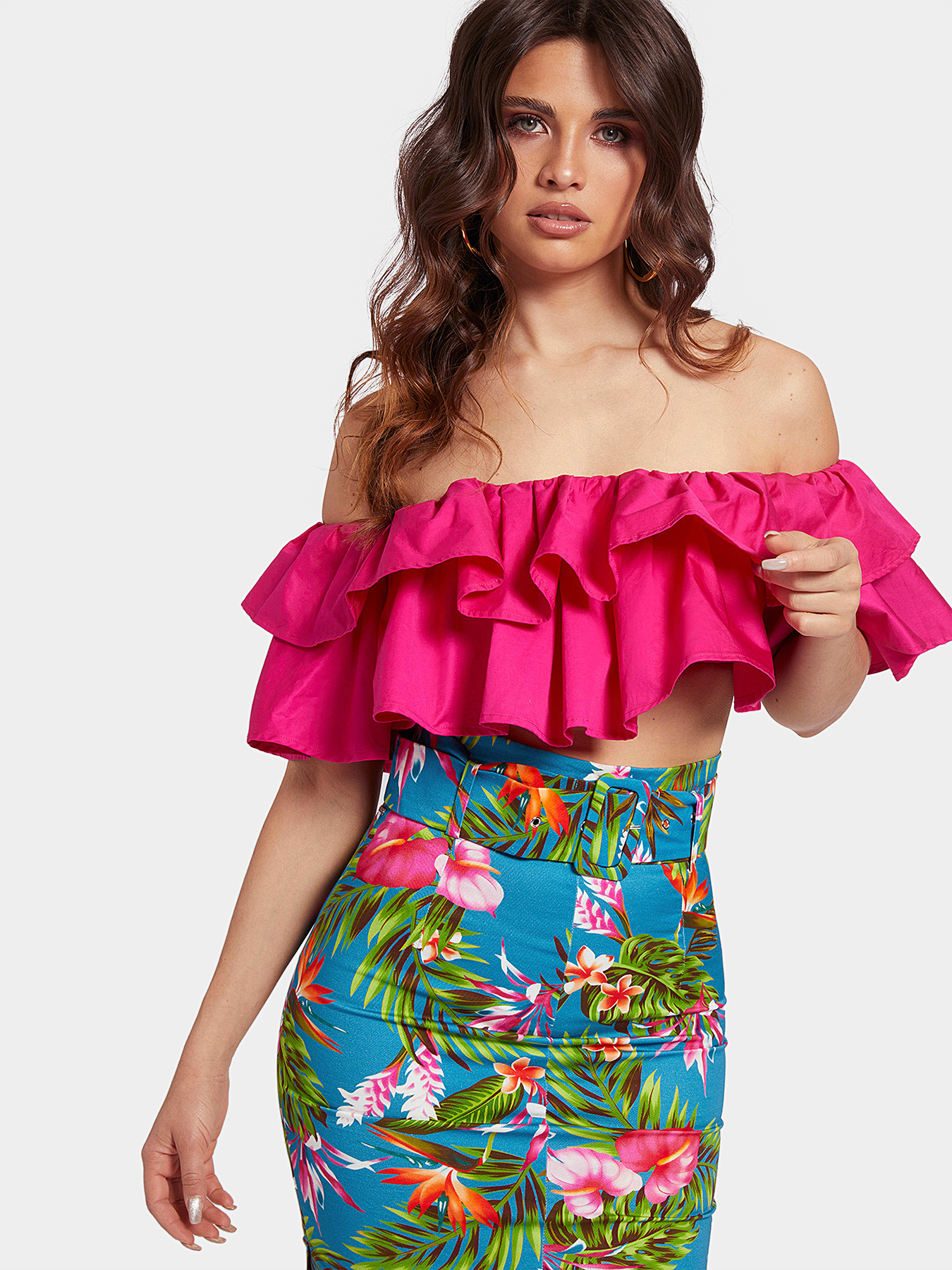 【HI FI FNK】(W) Fring Frill Top Crop fit frill top PIPPA brand GUESS — Globalbrandsstore.com/en
